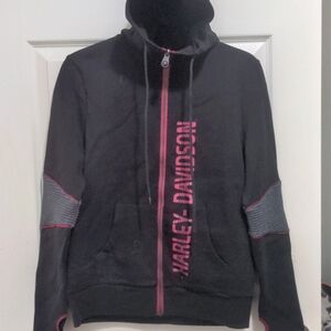 Harley Davidson Black Double Knit L/S Hoodie. Size Small. NWT
